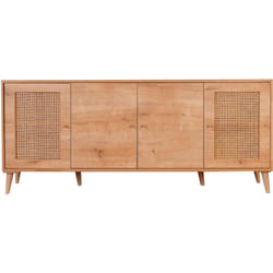 Buffet - HAZERAN - 4 portes - 180 x 81 x 41 cm - Chêne