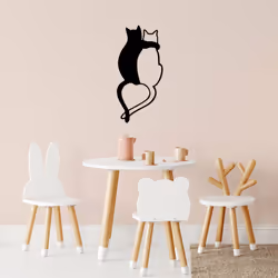 Wallxpert 899SKL2513, Monochromatique, Animal, Métal, Noir, 330 mm, 1,5 mm