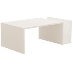 Table basse MEMO - Couleur Blanche - Plateau Relevable & Rangement Intégré - L 868 cm x P 324 x H 50 cm