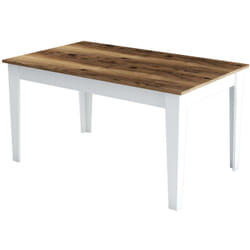 Table à manger - MILAN - Rectangulaire - 4 personnes - 145 x 75 x 88 cm - Noyer / Blanc