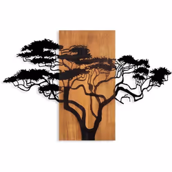 Décoration murale en bois et métal Walnut Arbre large