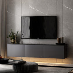 Meuble TV - NEON - Anthracite - 160 x 35 x 32 cm
