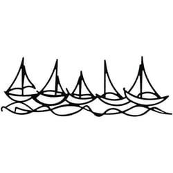 Décoration murale en métal - Mer Bateaux dans leau