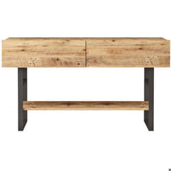Console 2 portes Elirise Métal Noir et Bois clair