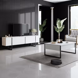 Woody Fashion Luxe Table basse Forme rectangulaire 2 pieds