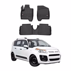 Tapis de Sol Voiture pour Citroen C3 Picasso 2009-2016 Caoutchouc TPE Noir