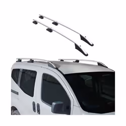 Barres de toit longitudinales pour Peugeot Bipper 2008-2021 Aluminium Gris