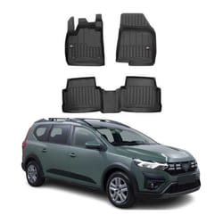 OMAC Tapis de sol sur mesure noir pour Dacia Jogger 2021-2025 3 pièces en TPE