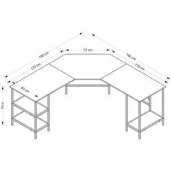 Bureau d'angle en aggloméré Power