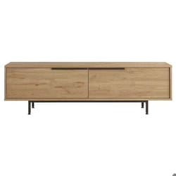 Meuble 2 portes TV Evelis L160cm Bois clair