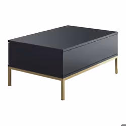 Table basse en agglomeré et métal Lord anthracite et doré