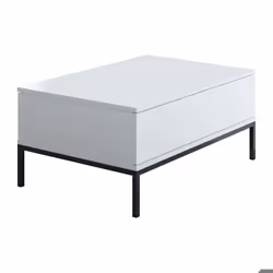 Table basse en agglomeré et métal Lord noir et blanc