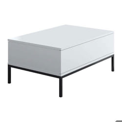 Table basse en agglomeré et métal Lord noir et blanc