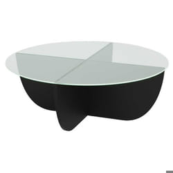 Table basse en verre et aggloméré Lily noir