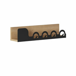 Woody Fashion 855DTE5150 porte-manteaux Mural 4 crochet(s) Noir, Bois