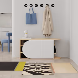 Woody Fashion 855DTE5169, Fermé, Chêne, Blanc, Tableau à particules, 5 étagères, Mélamine, 1040 mm