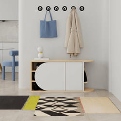 Woody Fashion 855DTE5169 Organisateur pour chaussures Fermé Chêne, Blanc