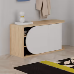 Woody Fashion 855DTE5169 Organisateur pour chaussures Fermé Chêne, Blanc