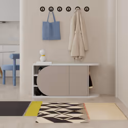 Woody Fashion 855DTE5171, Fermé, Beige, Blanc, Tableau à particules, 5 étagères, Mélamine, 1040 mm