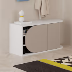 Woody Fashion 855DTE5171 Organisateur pour chaussures Fermé Beige, Blanc