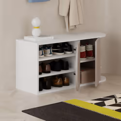 Woody Fashion 855DTE5171 Organisateur pour chaussures Fermé Beige, Blanc