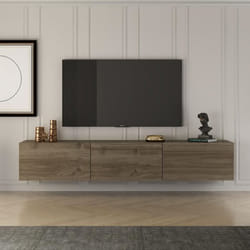 Hanah Home Support TV en Mélamine Walnut Taille Unique