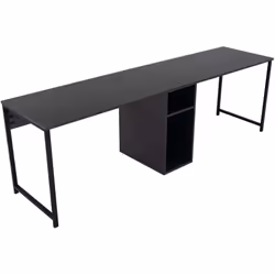 Bureau double moderne Hanvel L240cm Bois et Métal Noir