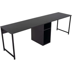 Bureau double moderne Hanvel L240cm Bois et Métal Noir