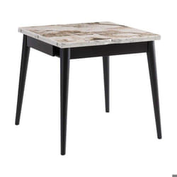 Table de repas extensible Totem noir blanc marbré