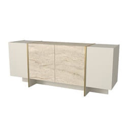 Buffet en bois Veyron - 180 x 46 x 75 cm - Travertin Grès