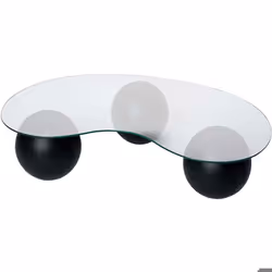 Table basse en verre 120 x 30 x 70 cm Sphere noir transparent (verre)