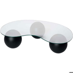 Table basse en verre 120 x 30 x 70 cm Sphere noir transparent (verre)