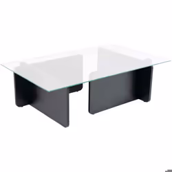 Table basse en verre et aggloméré Flavio noir