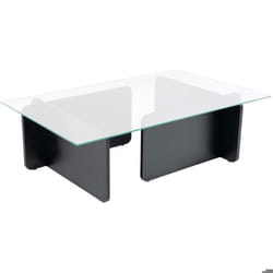 Table basse en verre et aggloméré Flavio noir