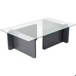 Table basse en verre et aggloméré Flavio anthracite