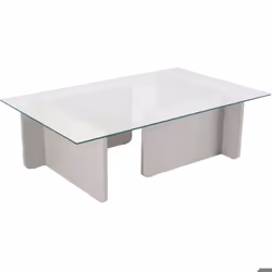 Table basse en verre et aggloméré Flavio gris