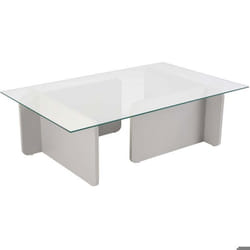 Table basse en verre et aggloméré Flavio gris