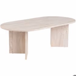 Table basse ovale en aggloméré coloris travertin L119 cm - IRIS