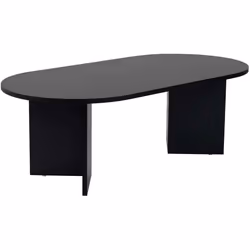 Table basse ovale en aggloméré coloris noir L119 cm - IRIS