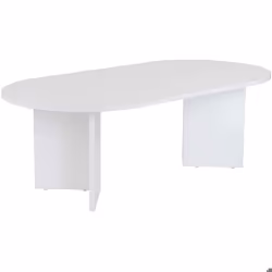 Table basse ovale en aggloméré coloris blanc L119 cm - IRIS