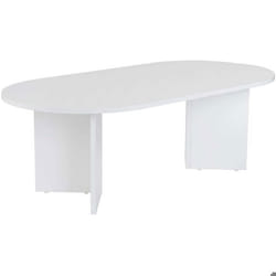 Table basse ovale en aggloméré coloris blanc L119 cm - IRIS