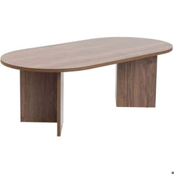 Table basse ovale en aggloméré coloris noyer L119 cm - IRIS
