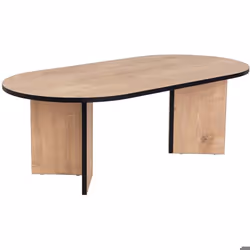 Table basse ovale en aggloméré Sable chêne noir
