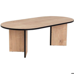 Table basse ovale en aggloméré Sable chêne noir