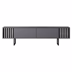 Meuble TV en aggloméré et métal Chrome Line anthracite