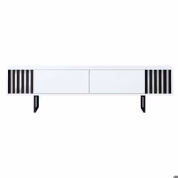 Meuble TV en aggloméré et métal Chrome Line blanc