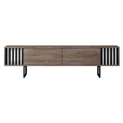 Meuble TV en aggloméré et métal Chrome Line noyer