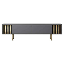 Meuble TV en aggloméré et métal Gold Line anthracite