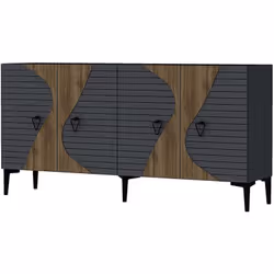 Aspect Finitions Noyer Matériau principal Panneaux de particules mélaminé Dimensions Hauteur (en cm) 75 Longueur (en cm) 150 ...