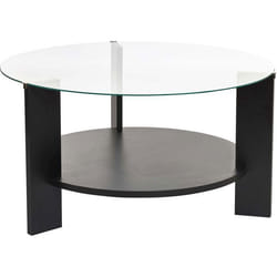 Table basse ronde en verre Clara noir verre transparent